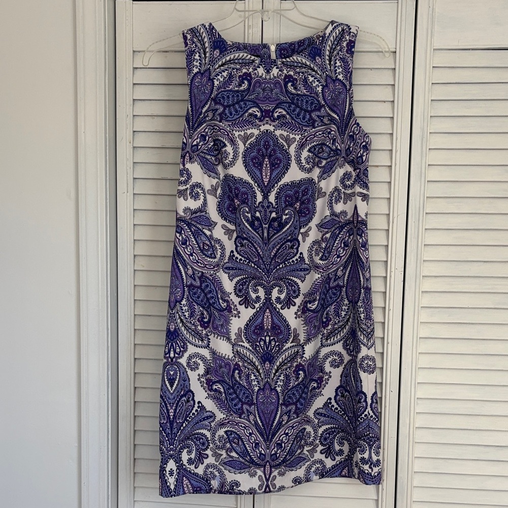 Alyx Purple and White Paisley Cocktail Dress